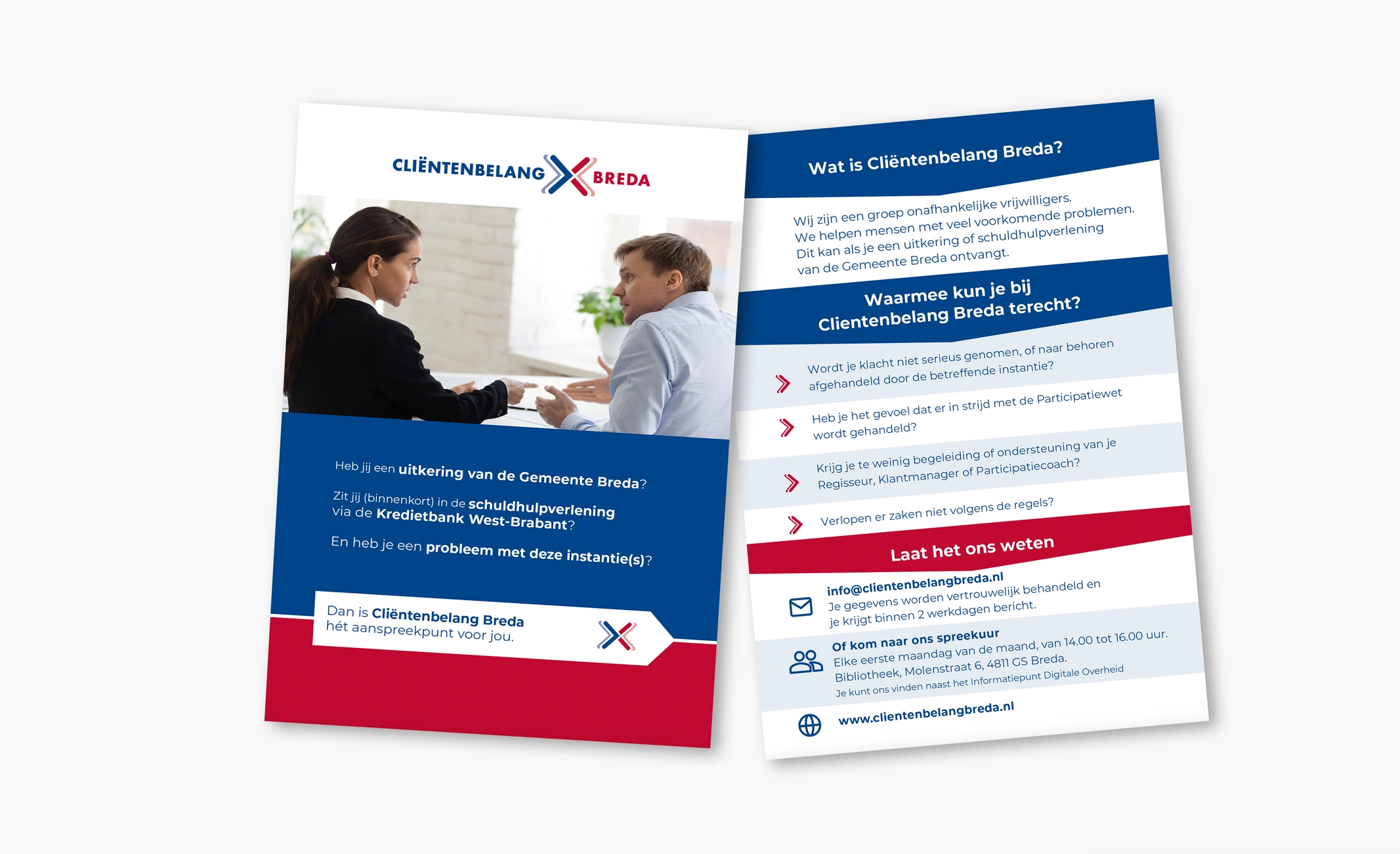 Flyer ontwerp voor Cli&euml;ntenbelang Breda door Studio Thijssen